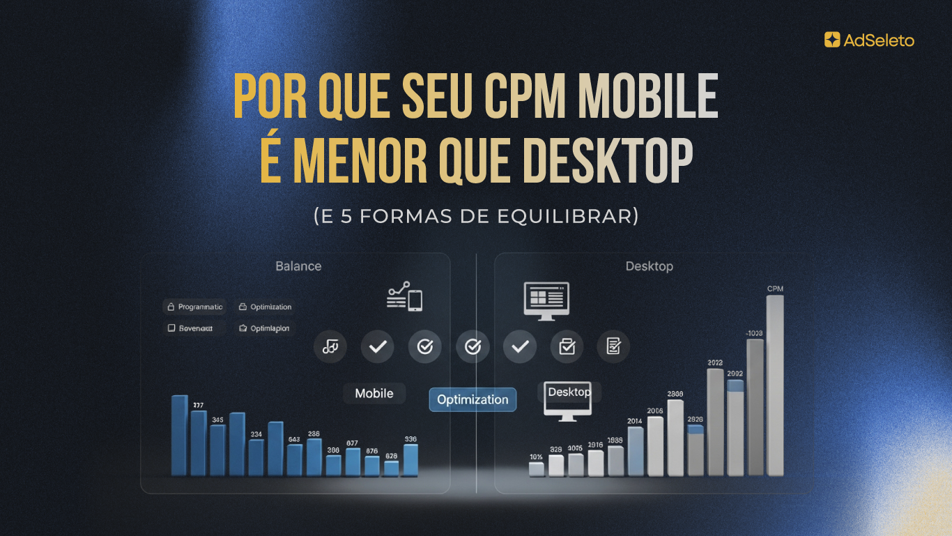 Descubra por que o CPM mobile é menor que desktop e estratégias práticas para otimizar sua receita em dispositivos móveis.