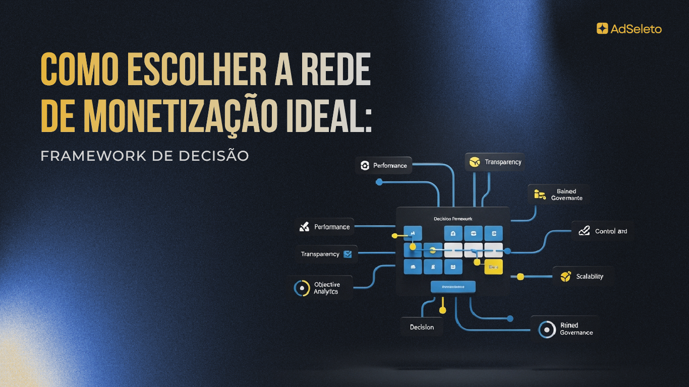 Framework para escolher a rede de monetização: 7 critérios objetivos, casos de uso por perfil de publisher e como validar a decisão com dados reais.