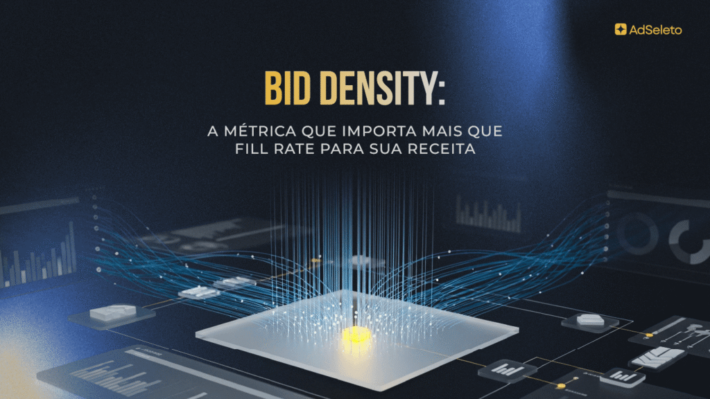 Bid density revela o que fill rate esconde: quantos compradores realmente disputam o seu inventário. Entenda como usar essa métrica para aumentar o eCPM sem mudar o tráfego.