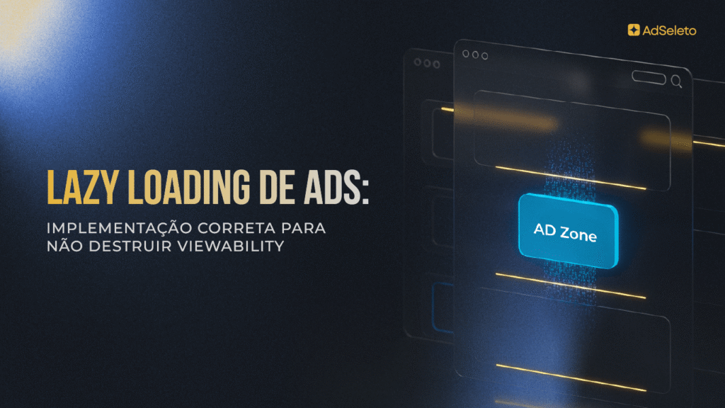 Lazy loading de ads mal configurado destrói viewability sem aviso. Veja thresholds corretos por formato e como medir o impacto na receita.