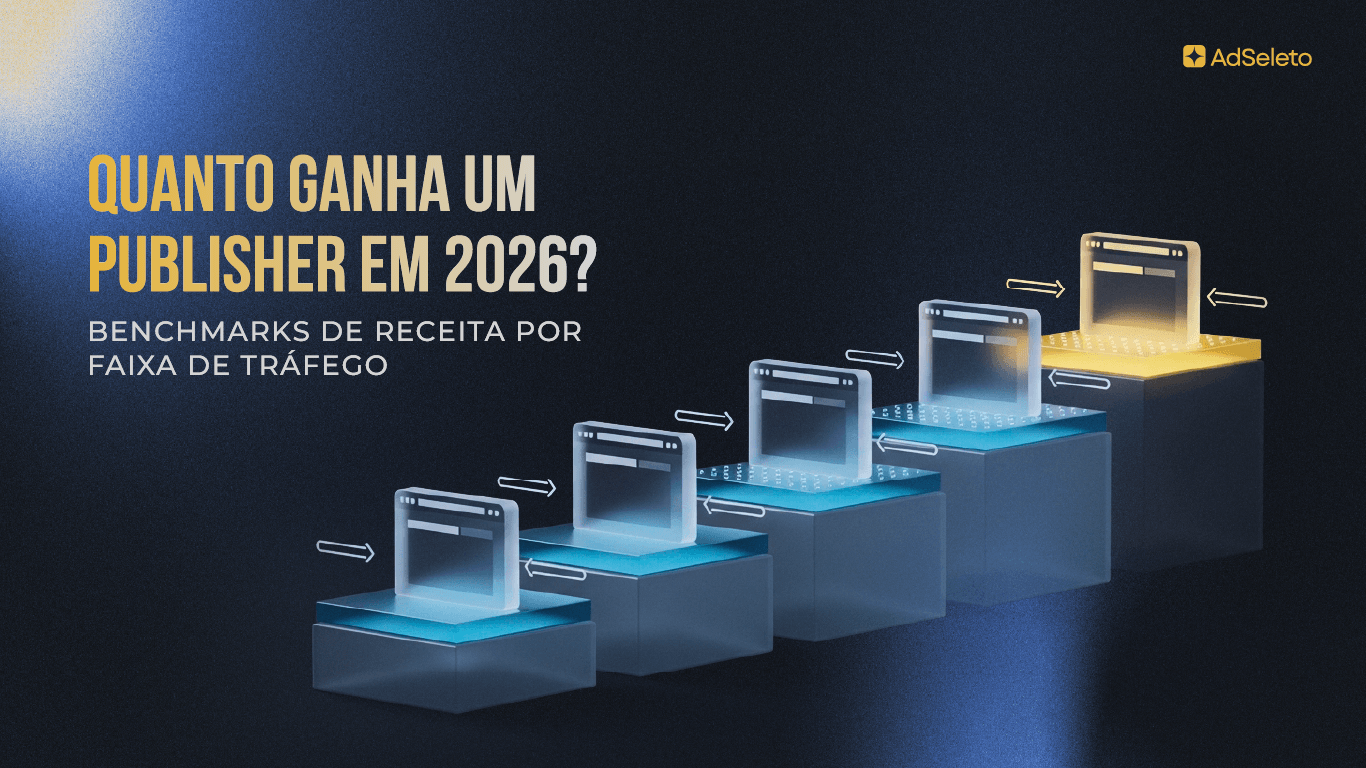 Quanto ganha um publisher com programática em 2026? Veja os benchmarks reais de receita por faixa de tráfego, vertical e setup e compare sua operação.